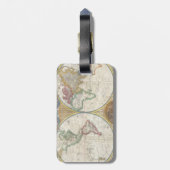 Antieke Wereldkaart Bagagelabel (Achterkant verticaal)