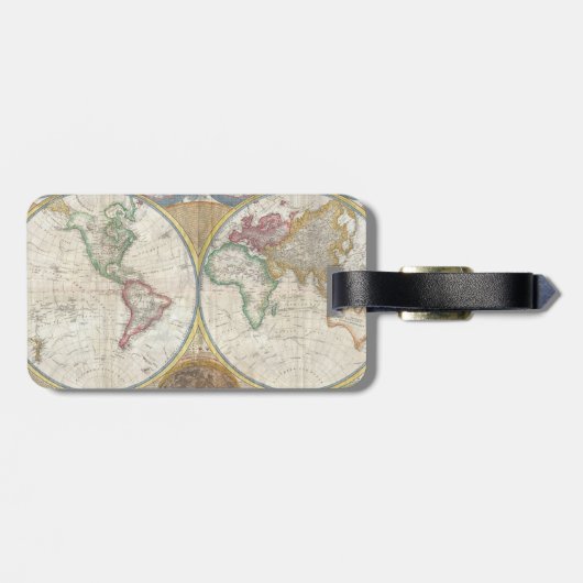 Antieke Wereldkaart Bagagelabel (Achterkant horizontaal)