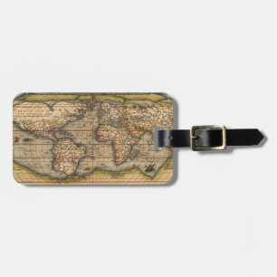 Antieke Wereldkaart door Abraham Ortelius 1564 Bagagelabel