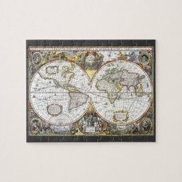 Antieke wereldkaart door Hendrik Hondius, 1630 Legpuzzel