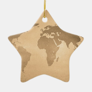 Antieke wereldkaart keramisch ornament