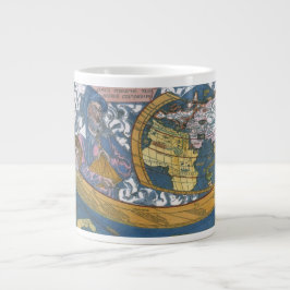 Antieke Wereldkaart met Claudius Ptolemaeus, 1507 Grote Koffiekop