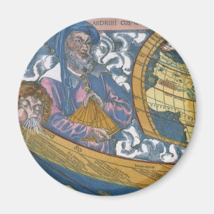 Antieke Wereldkaart met Claudius Ptolemaeus, 1507 Magneet