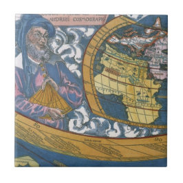 Antieke Wereldkaart met Claudius Ptolemaeus, 1507 Tegeltje
