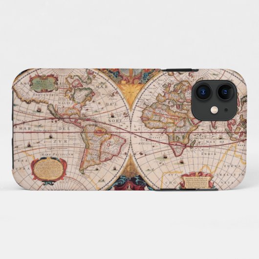 Antieke Wereldkaart Rond 1600 Case-Mate iPhone Hoe Case (Achterkant (horizontaal))