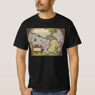 Antieke Wereldkaart van Amerika door Abraham Ortel T-shirt