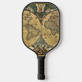 Antieke Wereldkaart Vervallen #2 Pickleball Paddle