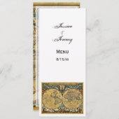 Antieke Wereldkaart Wit #2 Menukaarten Kaart (Voorkant / Achterkant)