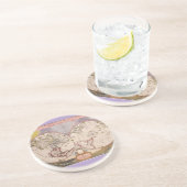 Antieke Wereldkaart Zandsteen Onderzetter (Zijkant)