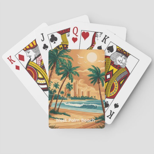 Antieke West Palm Beach, Florida Pokerkaarten (Achterkant)