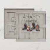 antieke western country cowboy bruiloft kaart (Voorkant / Achterkant)