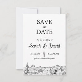 Antieke Westerse Huwelijks "Save the Date" kaart