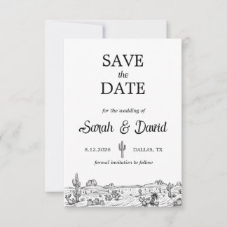 Antieke Westerse Huwelijks "Save the Date" kaart