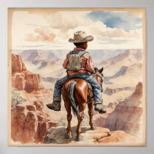 Antieke Westerse Kunst Afro-Amerikaanse Jongen op Poster