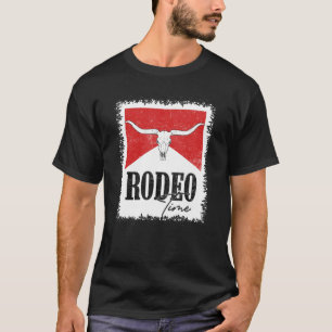 Antieke Westerse Landelijke Stierenskelet Gebleekt T-shirt