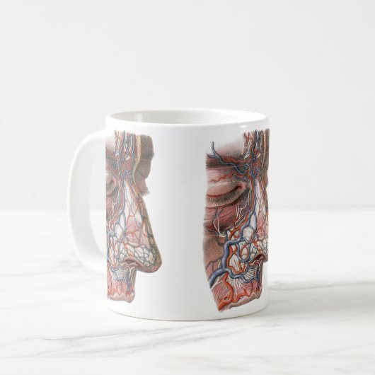 Antieke wetenschap Menselijke anatomie, gezicht me Koffiemok (Voorkant links)