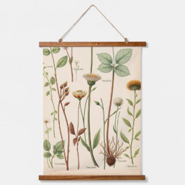 Antieke wetenschappelijke botanische illustratieka hangend wandkleed