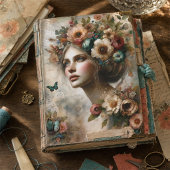 Antieke Whimsical Bloemendame Ephemera Boeket Tissuepapier