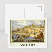 Antieke Whitby Reisposter Briefkaart (Voorkant / Achterkant)