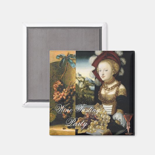 ANTIEKE WIJNPROEVERIJ DRUIVEN WIJNGAARD LAKZEGEL F MAGNEET (Voorkant / Achterkant)