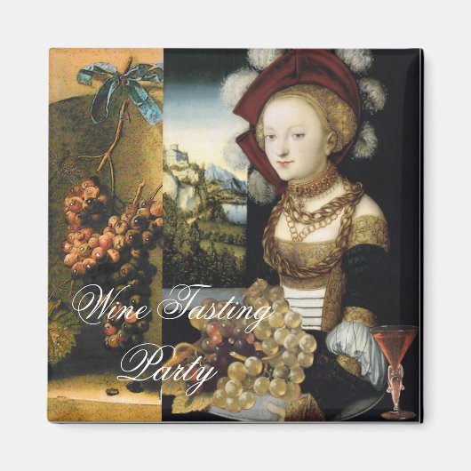 ANTIEKE WIJNPROEVERIJ DRUIVEN WIJNGAARD LAKZEGEL F MAGNEET (Voorkant)