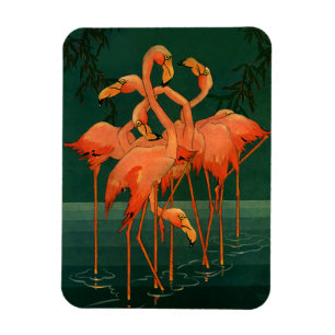 Antieke Wilde Dieren Vogels, Tropische Roze Flamin Magneet