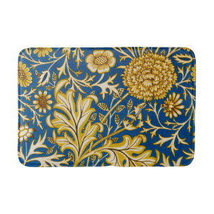 Antieke William Morris Cherwell Blauwe Bloem Kunst Badmat