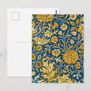 Antieke William Morris Cherwell Blauwe Bloem Kunst Briefkaart