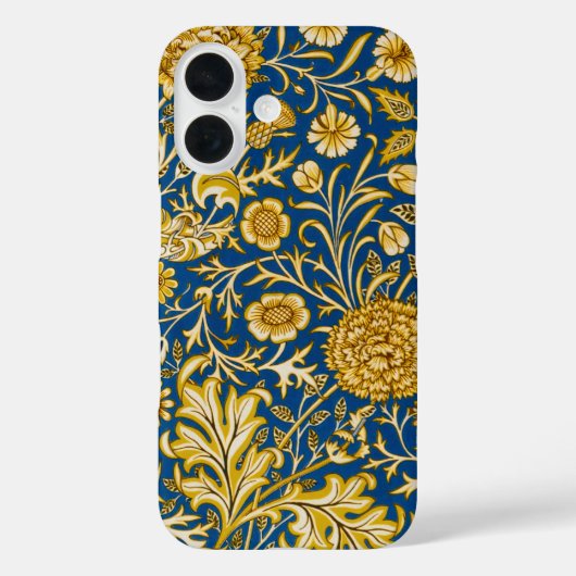 Antieke William Morris Cherwell Blauwe Bloem Kunst Case-Mate iPhone Case (Achterkant)