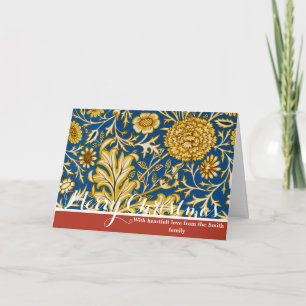 Antieke William Morris Cherwell Blauwe Bloem Kunst Feestdagen Kaart