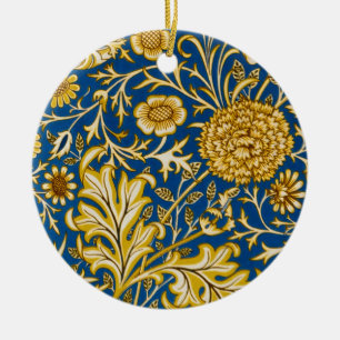 Antieke William Morris Cherwell Blauwe Bloem Kunst Keramisch Ornament