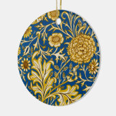 Antieke William Morris Cherwell Blauwe Bloem Kunst Keramisch Ornament (Links)