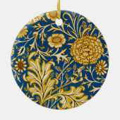 Antieke William Morris Cherwell Blauwe Bloem Kunst Keramisch Ornament (Achterkant)