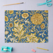 Antieke William Morris Cherwell Blauwe Bloemkunst Tissuepapier (Craft)