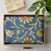 Antieke William Morris Cherwell Blauwe Bloemkunst Tissuepapier (Geschenk)