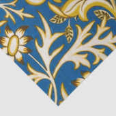 Antieke William Morris Cherwell Blauwe Bloemkunst Tissuepapier (Detail)