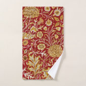Antieke William Morris Cherwell Rode Bloem Kunst Bad Handdoek (Handdoek)
