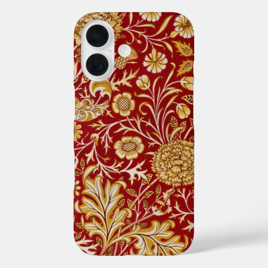 Antieke William Morris Cherwell Rode Bloem Kunst Case-Mate iPhone Case (Achterkant)