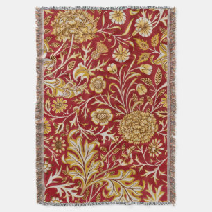 Antieke William Morris Cherwell Rode Bloem Kunst Deken