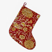 Antieke William Morris Cherwell Rode Bloem Kunst Grote Kerstsok (Voorkant (Hangend))
