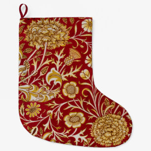 Antieke William Morris Cherwell Rode Bloem Kunst Grote Kerstsok