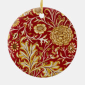 Antieke William Morris Cherwell Rode Bloem Kunst Keramisch Ornament (Achterkant)