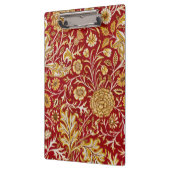 Antieke William Morris Cherwell Rode Bloem Kunst Klembord (Links)