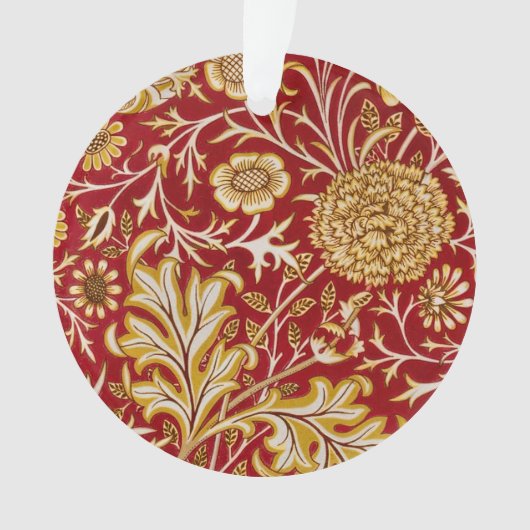 Antieke William Morris Cherwell Rode Bloem Kunst Ornament (voorkant)