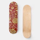 Antieke William Morris Cherwell Rode Bloem Kunst Persoonlijk Skateboard (Voorkant)