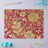 Antieke William Morris Cherwell Rode Bloem Kunst Tissuepapier (Craft)