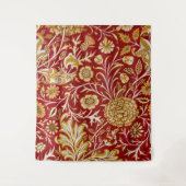 Antieke William Morris Cherwell Rode Bloem Kunst Wandkleed (Voorkant)