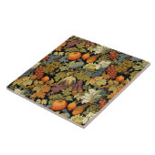 Antieke William Morris Herfstblad Pompoen Tegeltje (Zijkant)