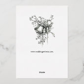 Antieke William Morris Kelmscott Pers Bloemige Roo Folie Uitnodiging (Achterkant)