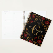 Antieke William Morris Rood Goud Klaproos Monogram Planner (Display)
